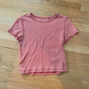 Aerie Cropped Tee ~ Mauve Coral Pink